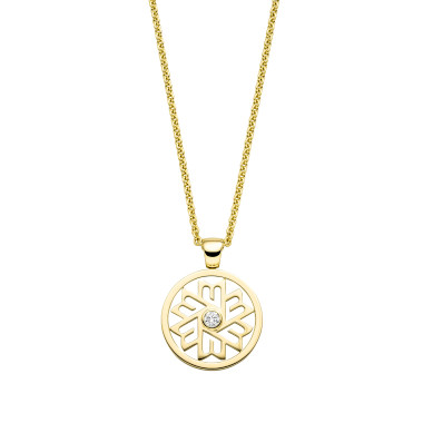 Halsschmuck, Gelbgold, Danuvina Mill River Anhänger mit Halskette